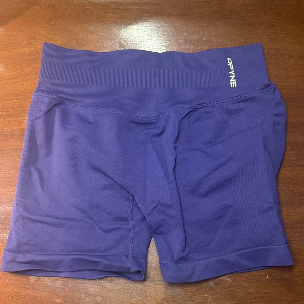 DFYNE Women's Navy Shorts - High Waist Workout Bike Shorts